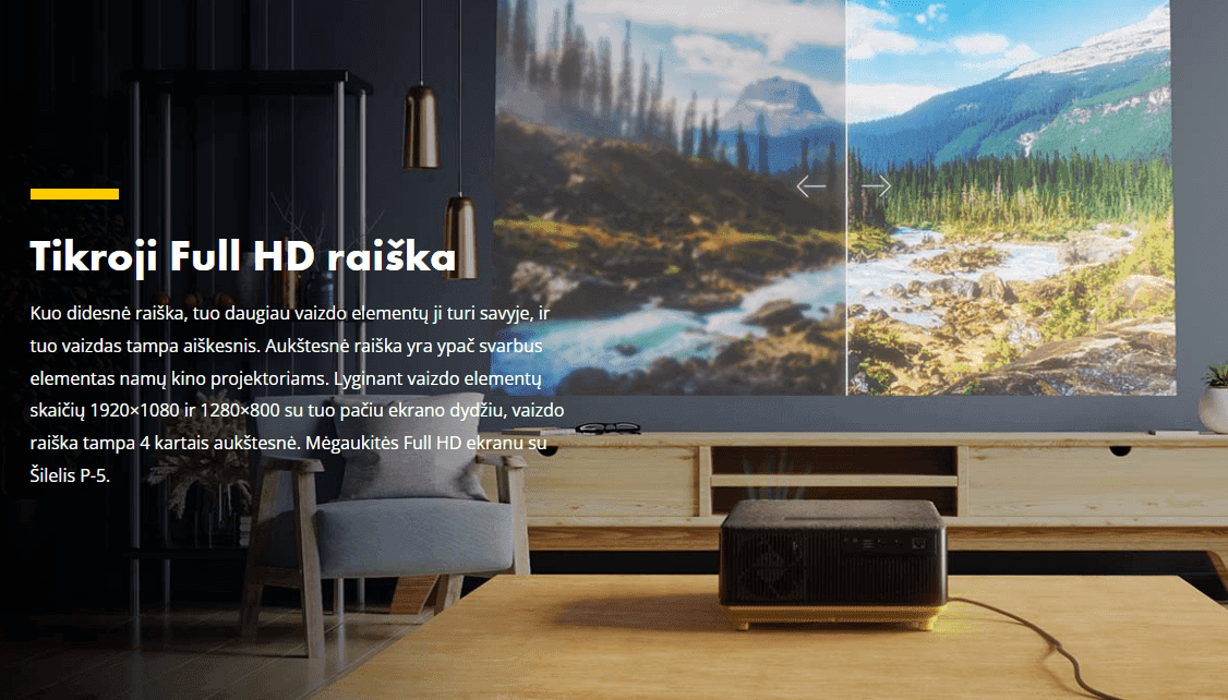 Projektorius Šilelis P-5 - Lengvas ir kompaktiškas